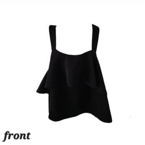Madewell black ruffle sleeveless top